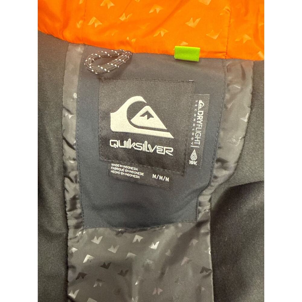 Quicksilver Sycamore Snowboard Jacket Mens Medium Hooded Black Blue Ski NWT - Picture 10 of 13